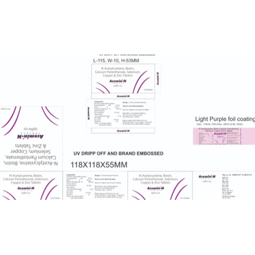 N-acetyl Cysteine 50 Mg Plus Biotin 10 Mg Plus Calcium Pantothenate 100 Mg