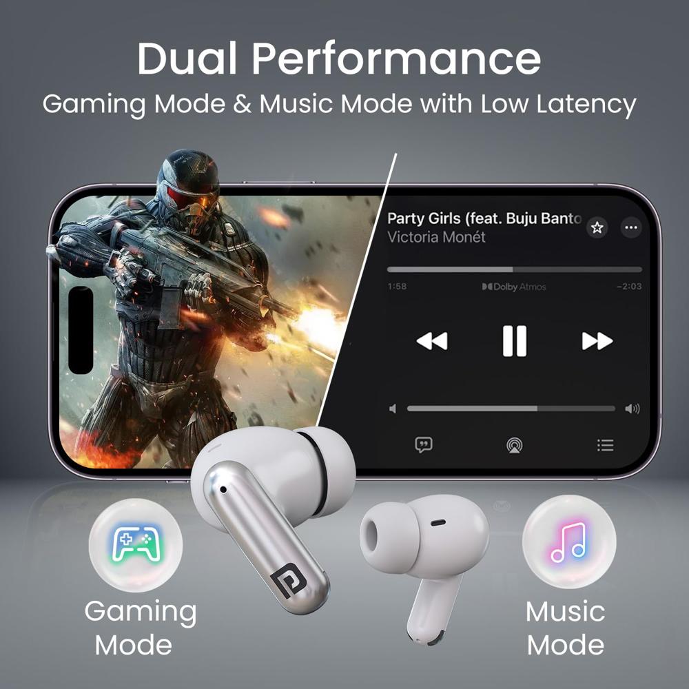 Portronics Twins One Plus in Ear TWS Earbuds with Game & Music Mode, Upto 30 Hours Playtime,