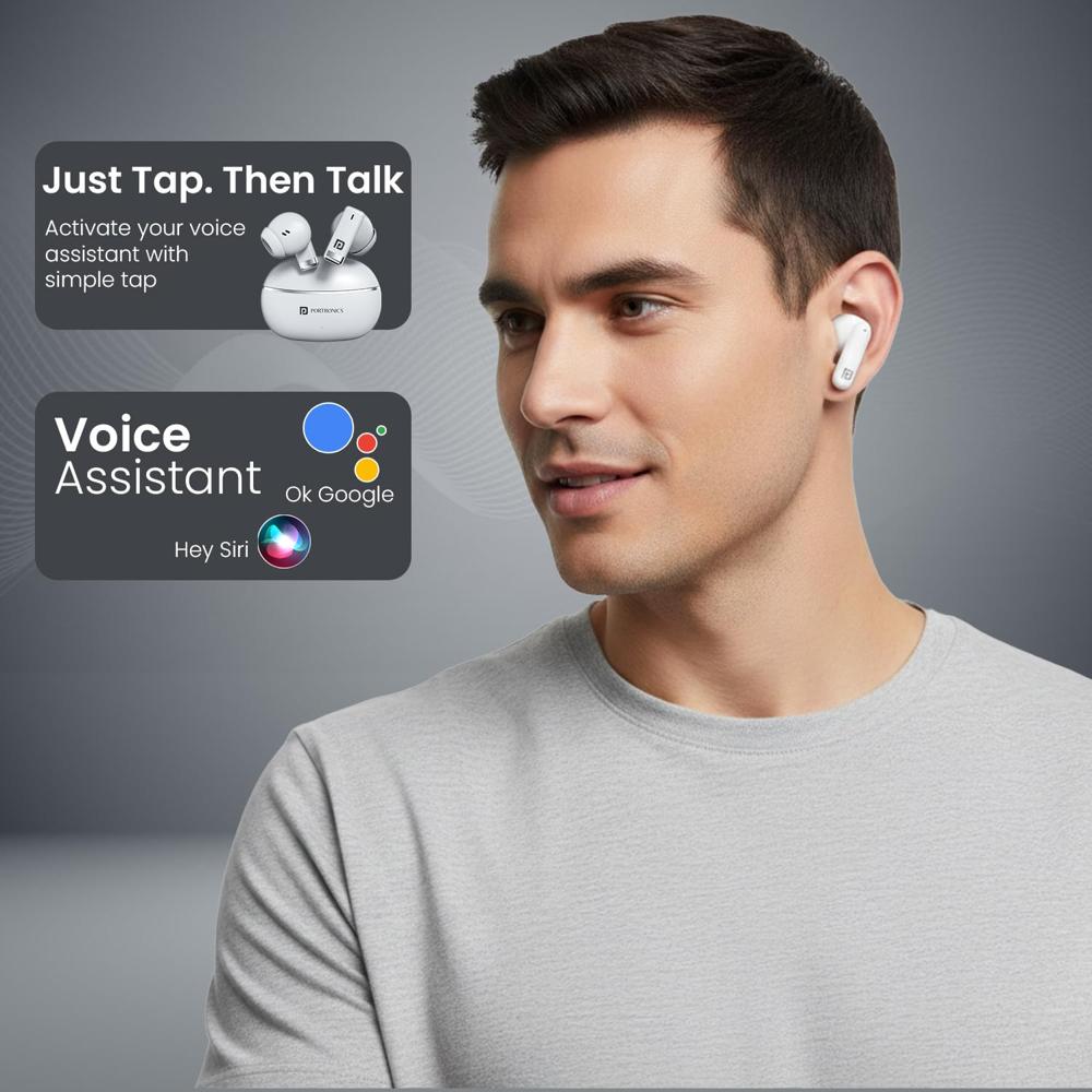 Portronics Twins One Plus in Ear TWS Earbuds with Game & Music Mode, Upto 30 Hours Playtime,