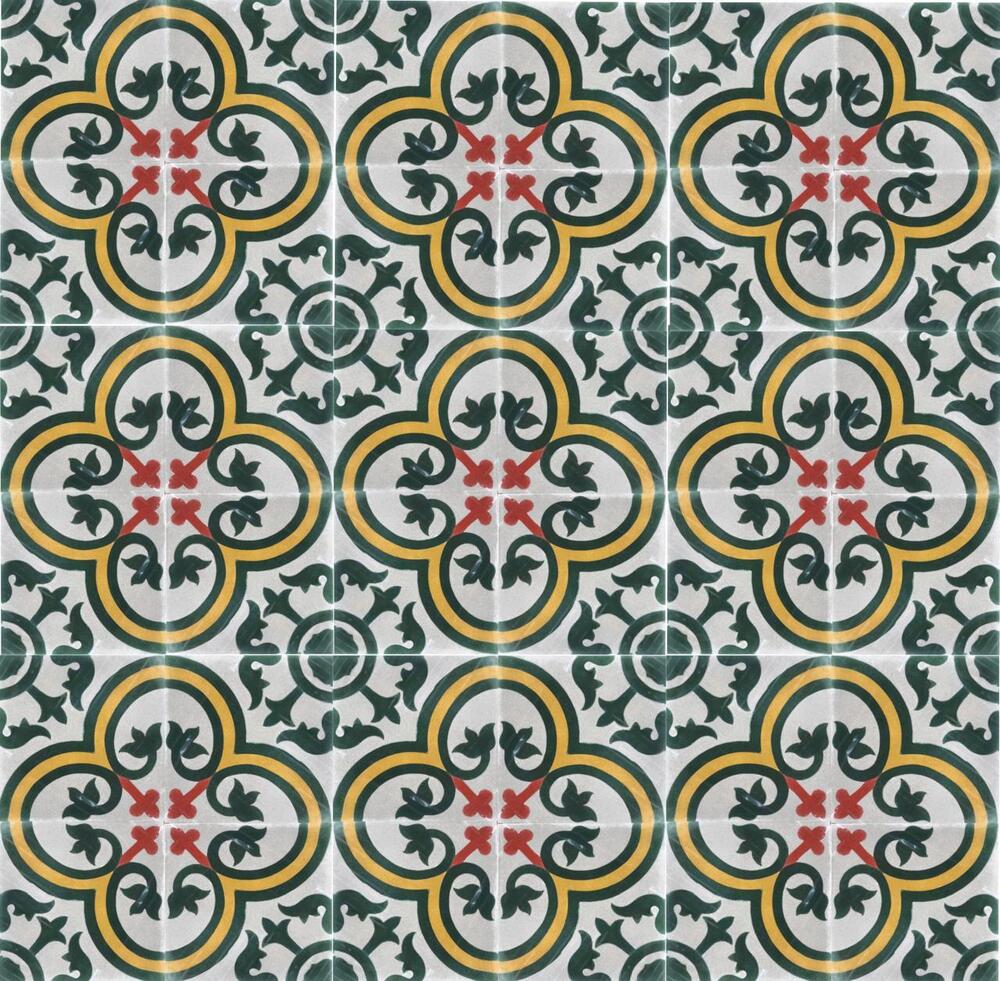 Red And White Classic Athangudi Pattern Tiles