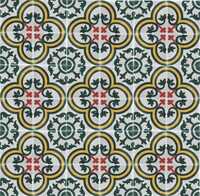 Red And White Classic Athangudi Pattern Tiles - Natural Cement 8x8 Inches, Red-white Heritage Motif, Eco-friendly Slip-resistant