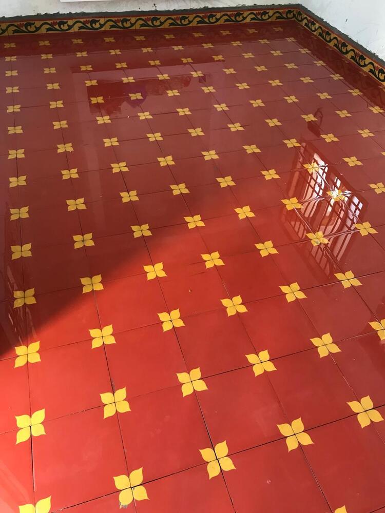 Red And Yellow Minimalist Design Tiles