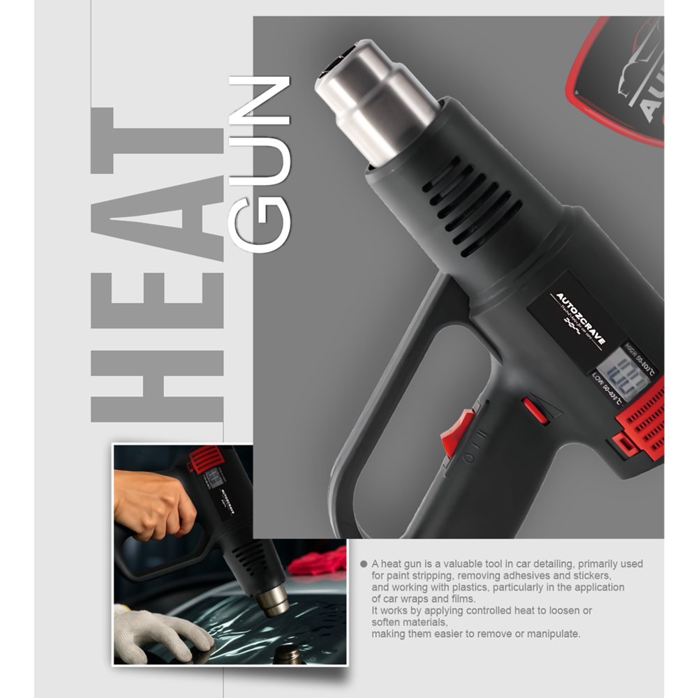 AUTOZCRAVE Heat Gun - Professional Hot Air Tool for PPF, Vinyl & Tinting