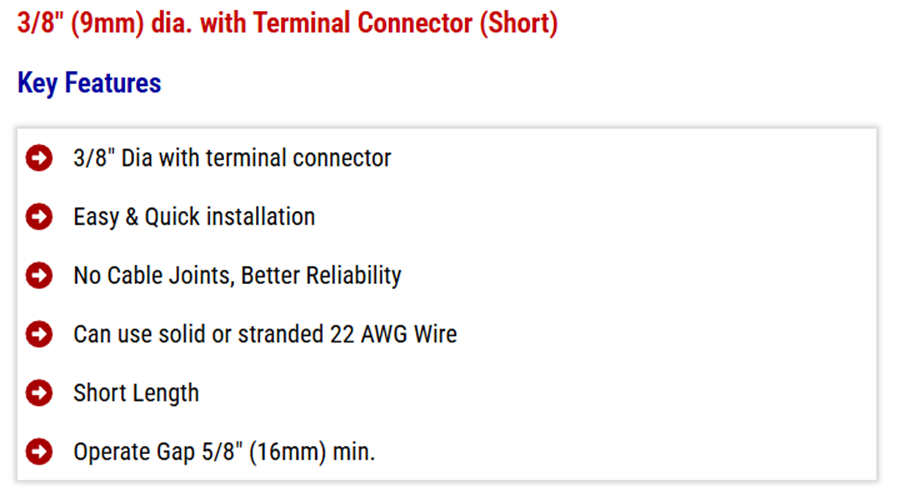 Recessed Magnetic Switch With terminal connector