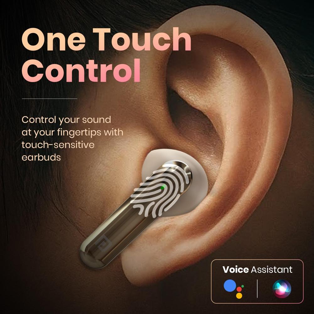 Portronics Twins 29 ANC in-ear TWS Wireless Bluetooth Earbuds With Digital Display, Upto 30 Hours Playtime