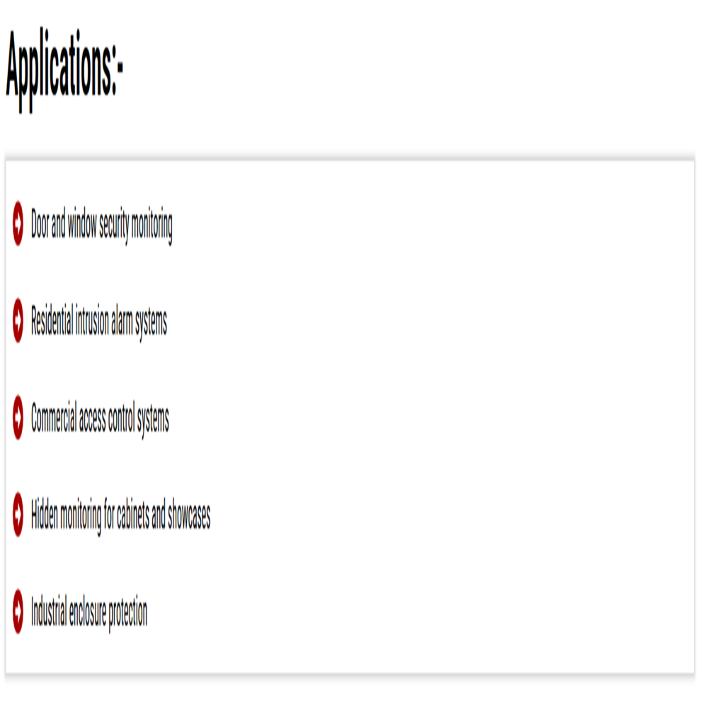 Recessed Mount Magnetic Switch 9mm dia