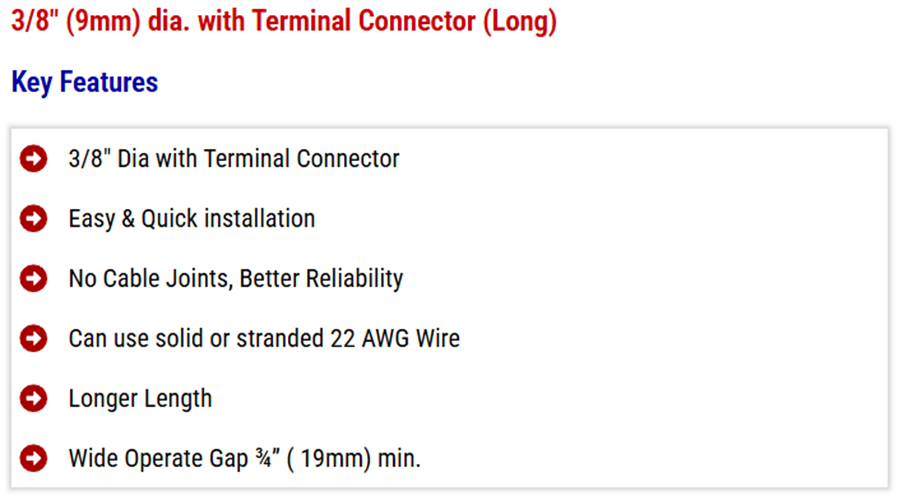 Recessed Mount Magnetic Switch 9mm dia
