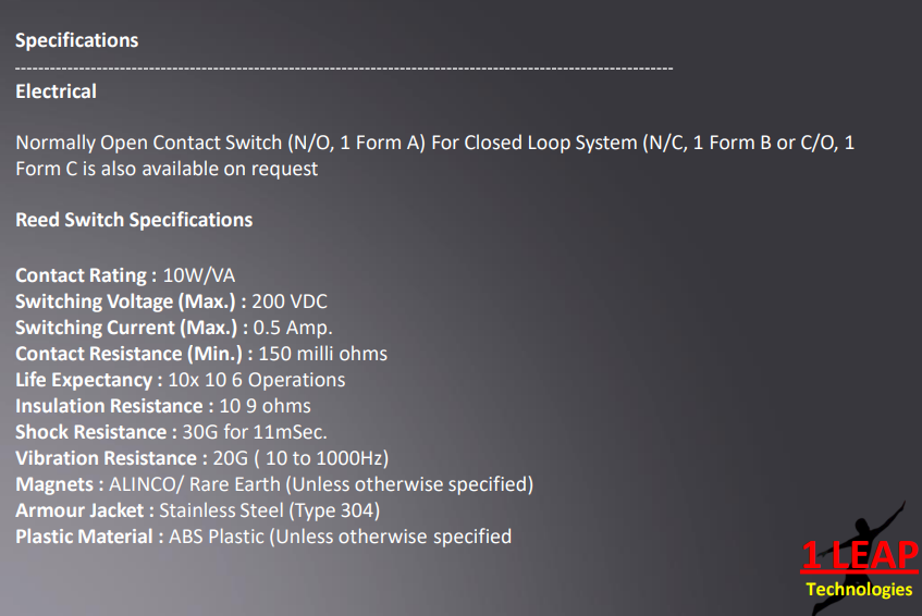 Steel door contact Recessed Mount Magnetic Switch