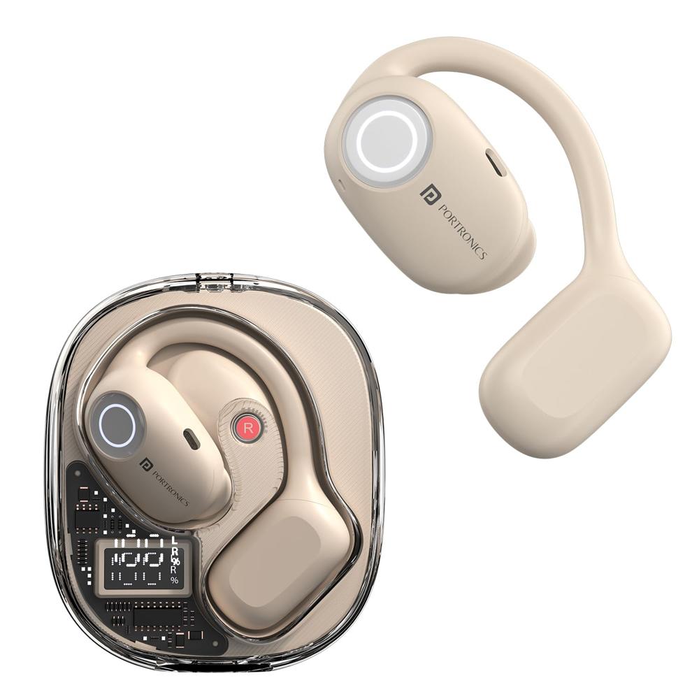 Portronics Harmonics Twins 30 Over Ear OWS Smart Wireless Earbuds with HD Mic, Secure &