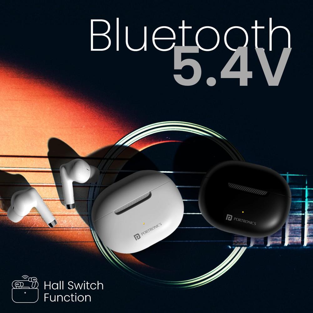 Portronics Harmonics Twins 32 in-Ear TWS Smart Earbuds with HD Mic, Upto 30 Hours Playtime,