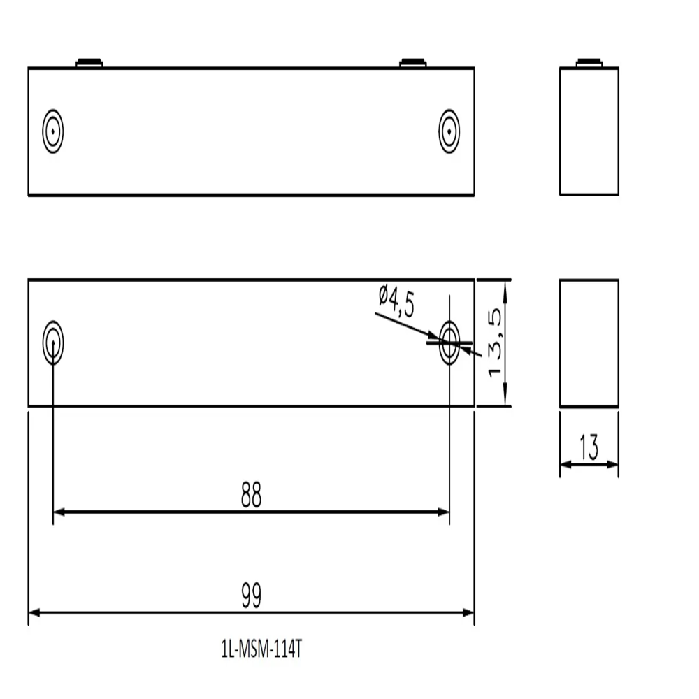 Wide Gap Surface Mount Contact Switch - Color: White