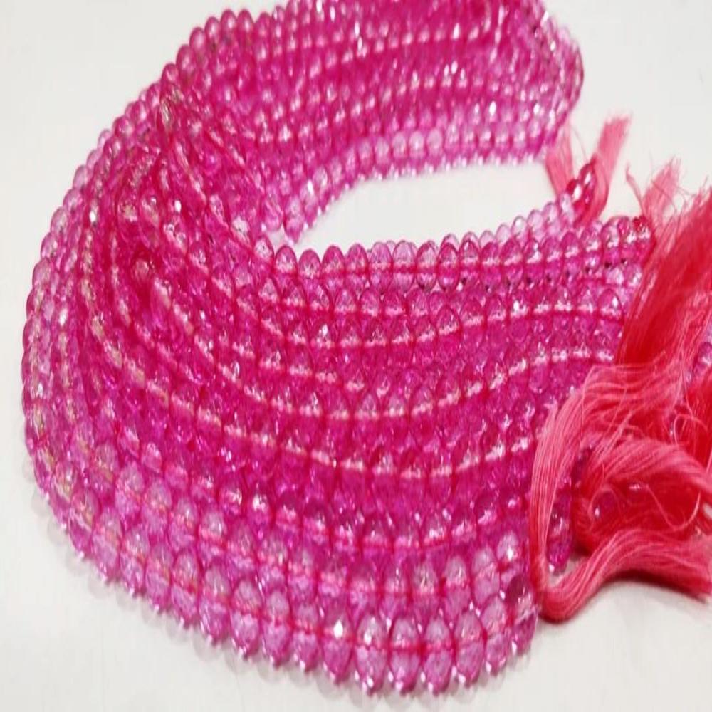 Natural Topaz Pink Color Round Ball Shape Faceted 6mm Beads Sold Per Strand 13 Inches Long