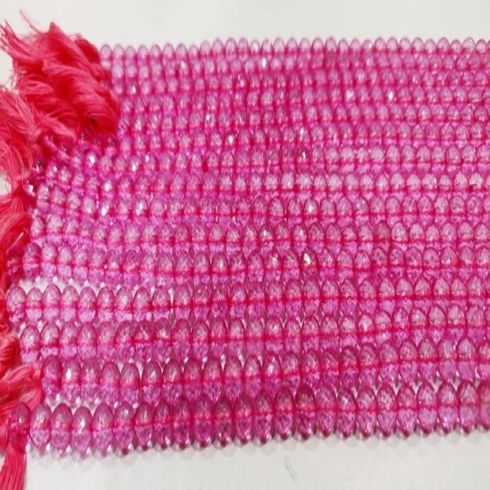 Natural Topaz Pink Color Round Ball Shape Faceted 6mm Beads Sold Per Strand 13 Inches Long