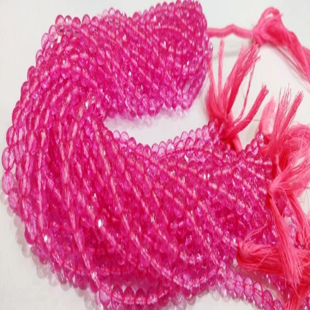 Natural Topaz Pink Color Round Ball Shape Faceted 6mm Beads Sold Per Strand 13 Inches Long