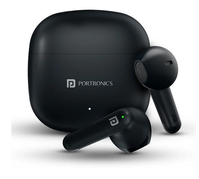 Portronics Harmonics Twins S18 in Ear TWS Earbud,30H Playtime,HD Mic, Game/Music Mode Bluetooth Headset (Black, In the Ear)