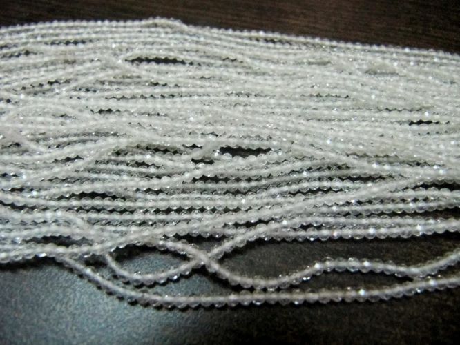 Natural White Topaz 2mm Rondelle Faceted Gemstone Beads Strand 13 inches long