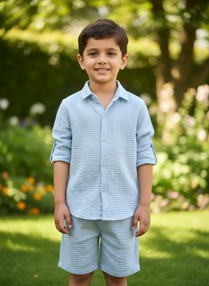Kids Printed Coord Set - Rayon Fabric, Suitable For Boys Aged 2-4 Years | Mix Color Printed Design, Short Sleeves, Washable, Customized Logo