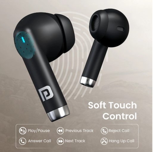 Portronics Twins S18 Pro in Ear TWS Earbuds,30H Playtime, in Built HD Mic, Game/Music Mode Bluetooth Headset (Black, In the Ear)