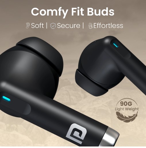 Portronics Twins S18 Pro in Ear TWS Earbuds,30H Playtime, in Built HD Mic, Game/Music Mode Bluetooth Headset (Black, In the Ear)