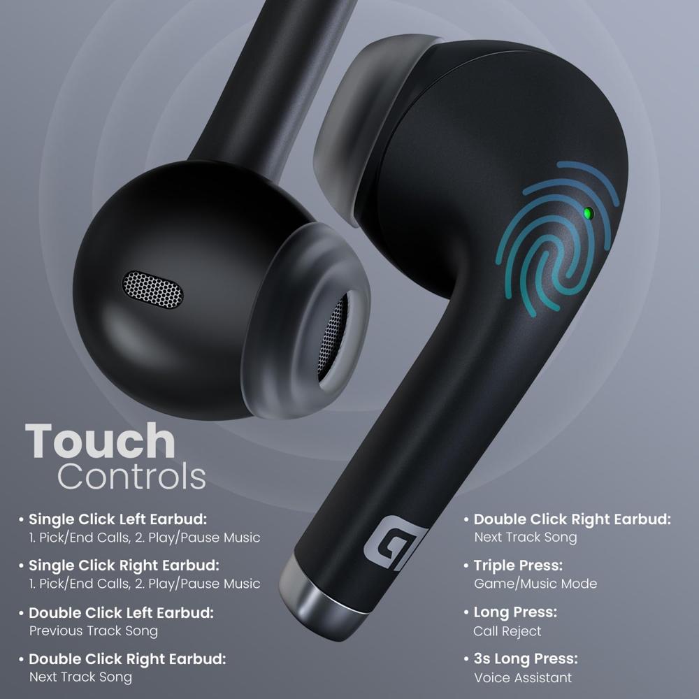 Portronics Harmonics Twins S19 Truly Wireless in Ear Earbuds with 30 Hours Playtime, Unique