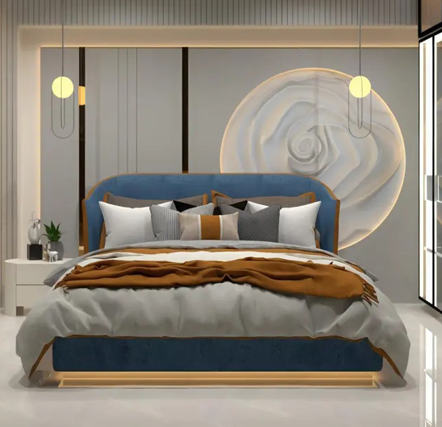 King Size PU Leather Upholstered Platform Bed