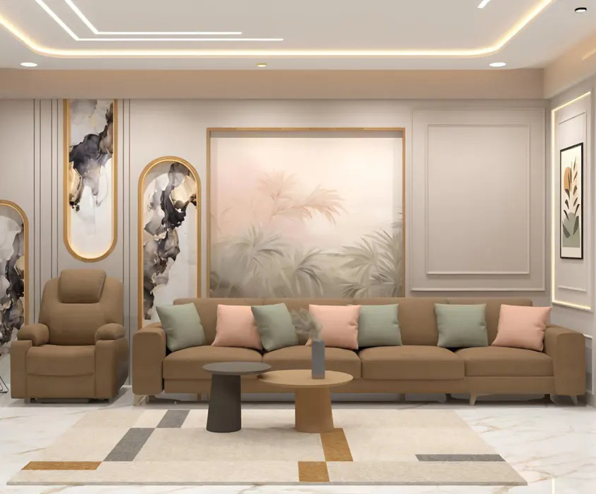 Modern Sectional Sofa And Recliner Chair Set