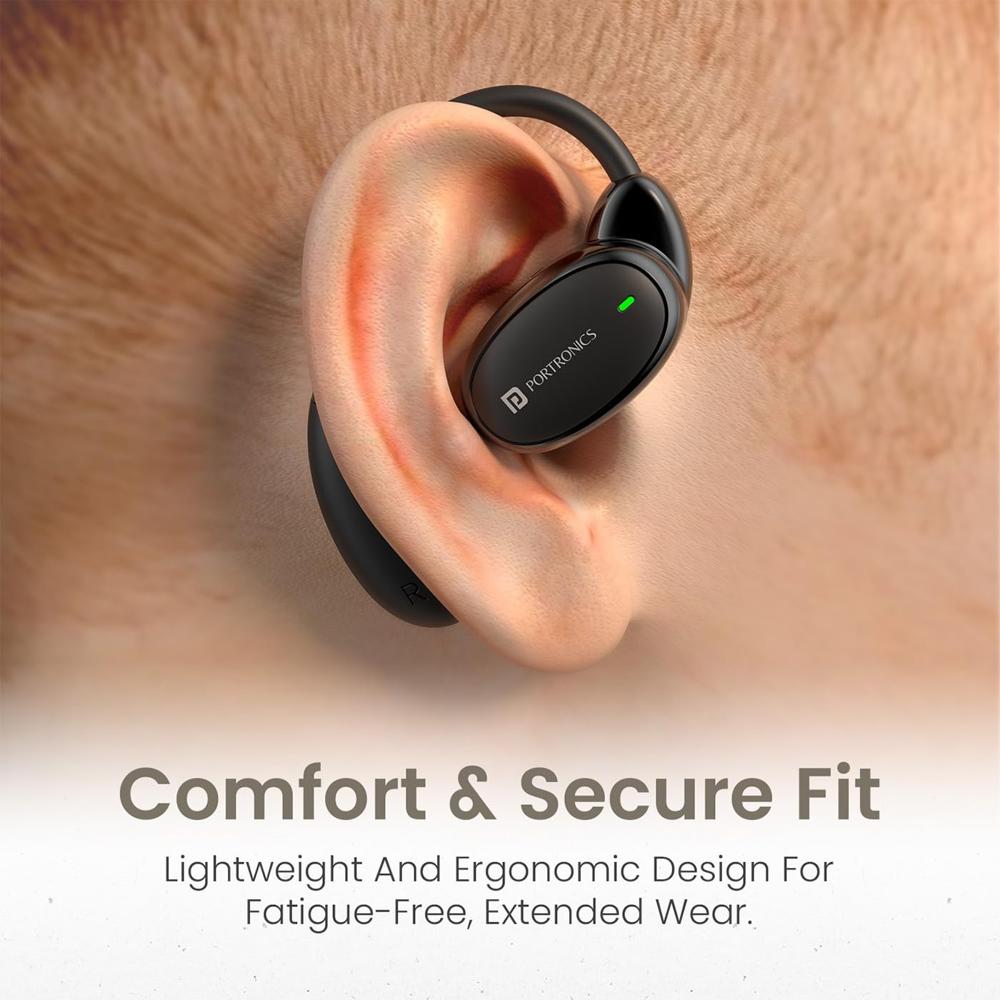 Portronics Harmonics Twins 31 Over Ear OWS Smart Wireless Earbuds with HD Mic, Secure &
