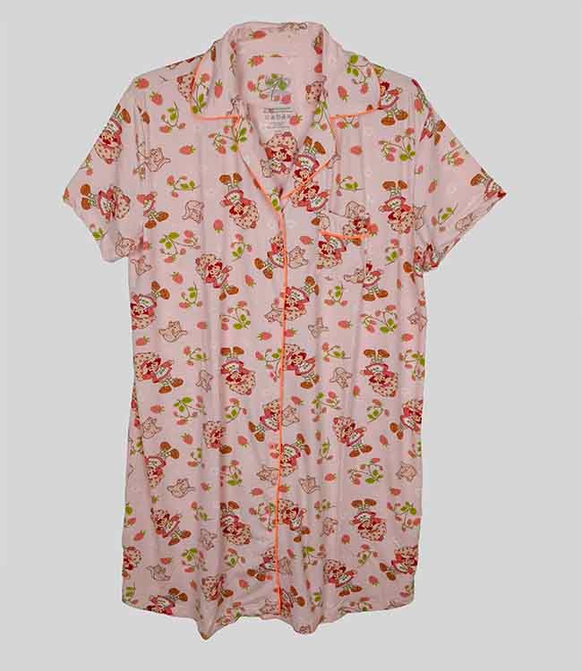 W13502 | Peanuts & Strawberry Shortcake Ladies Button-Down Nightgown