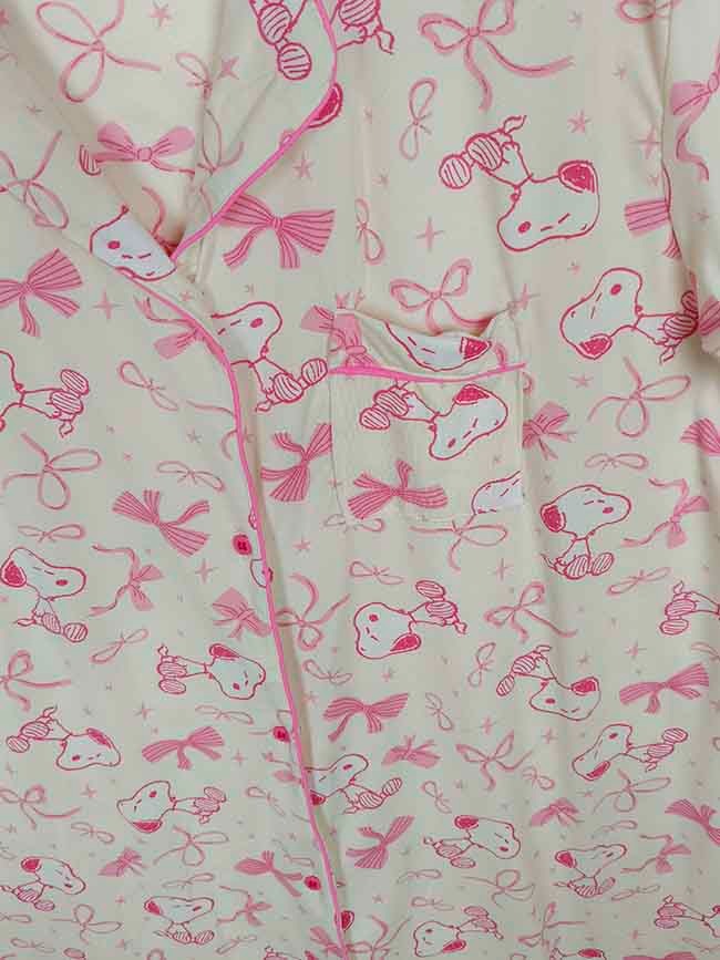 W13502 | Peanuts & Strawberry Shortcake Ladies Button-Down Nightgown