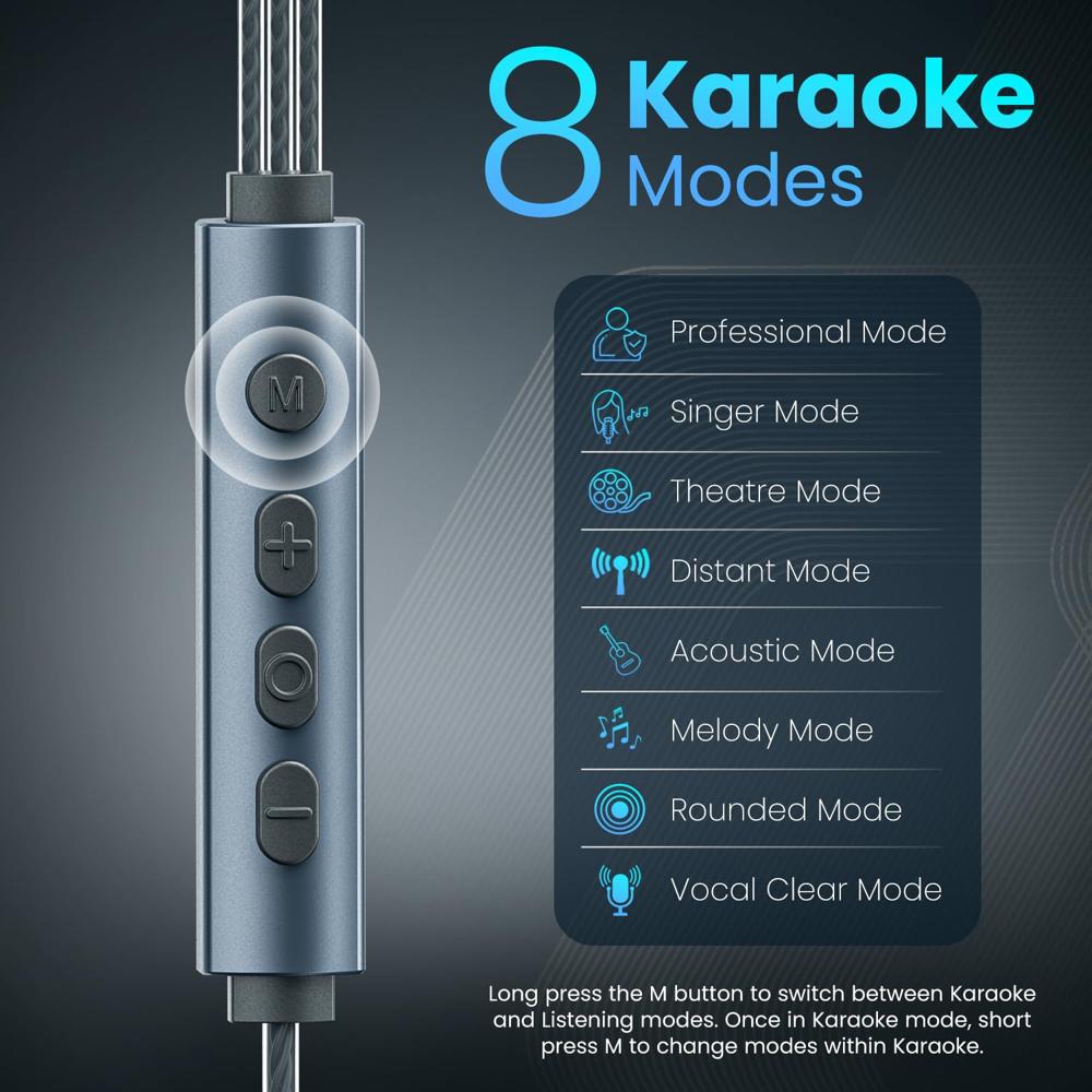 Portronics Conch One India 1st Type C Wired Earphone With in-Built Karaoke Mic,Deep Bass,