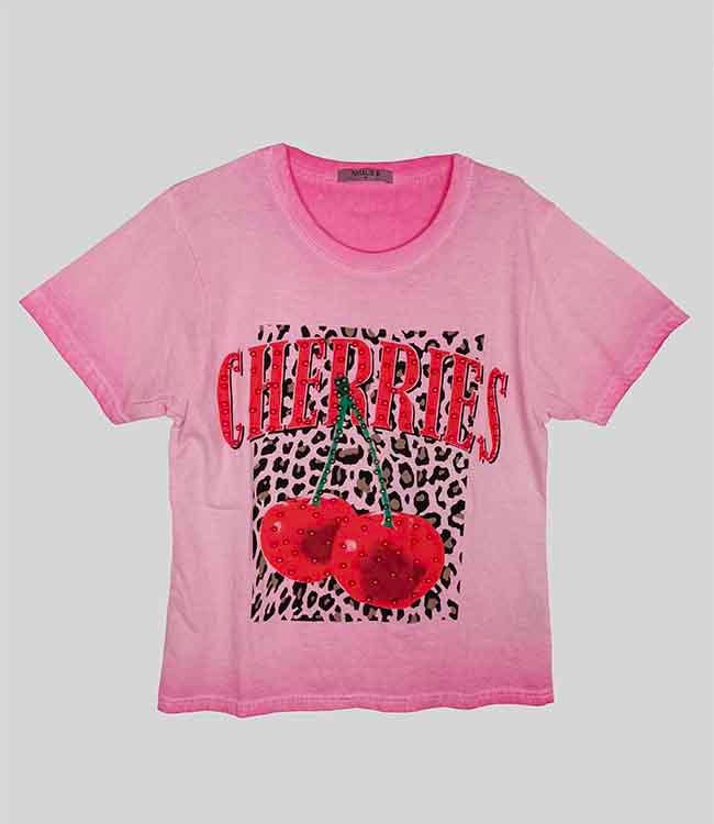 W13503 | NATALIE B Ladies Garment Dyed Top With Bead Work