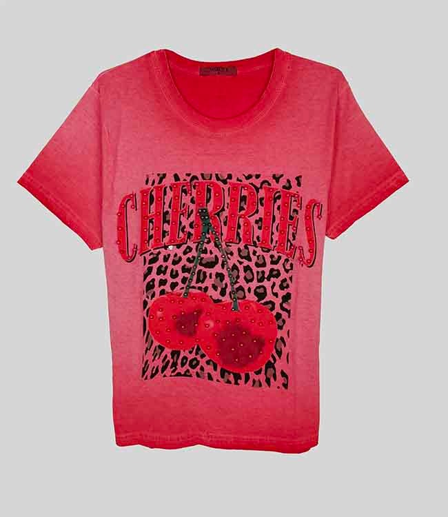 W13503 | NATALIE B Ladies Garment Dyed Top With Bead Work