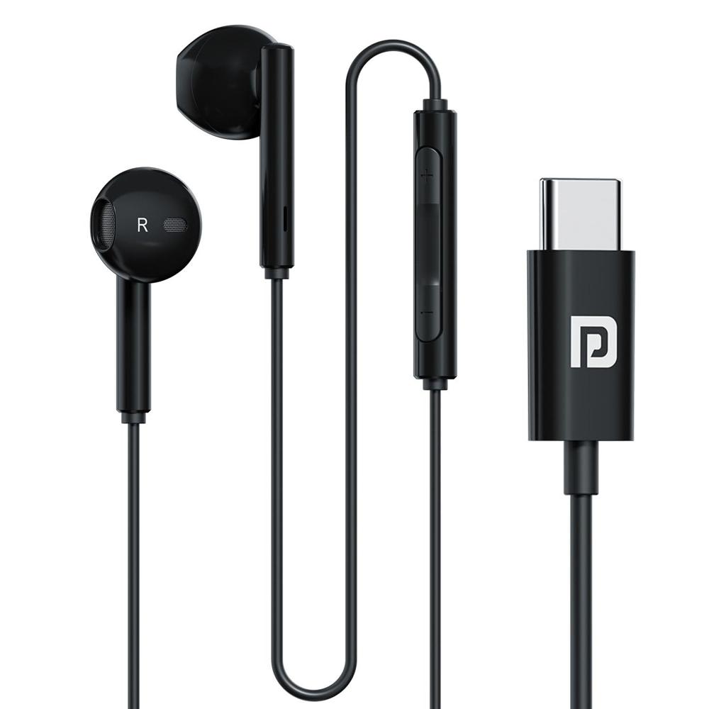 Portronics Conch Theta C in Ear Type C Wired Earphones with in Line HD Mic, Powerful Audio,