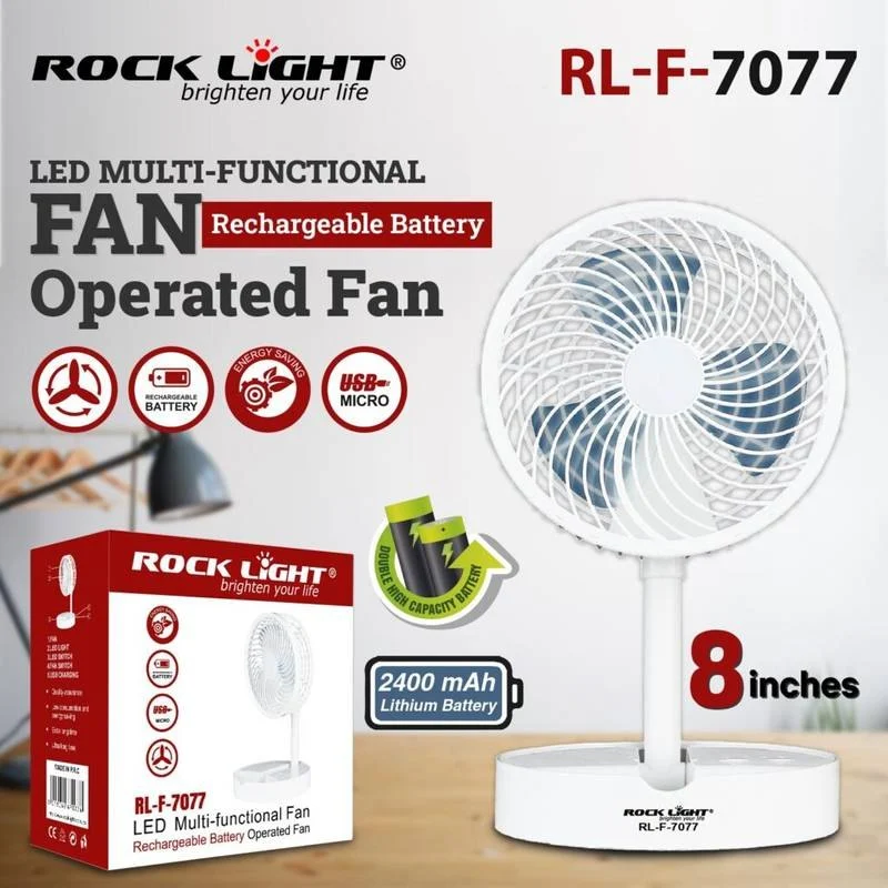 Rock Light RL-F-7077 Rechargeable Fan