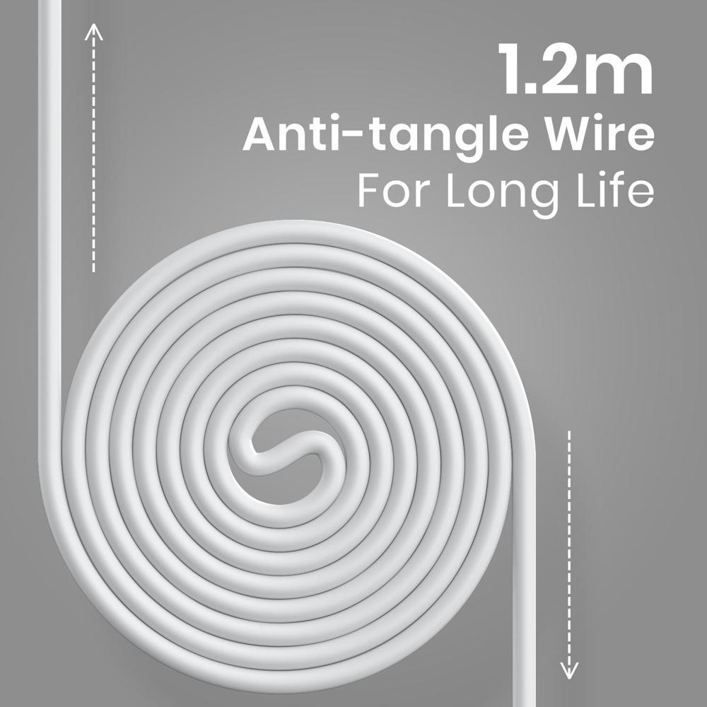 Portronics Conch Theta L 8 Pin Wired Earphone with in Line HD Mic, Powerful Audio, 14.2mm