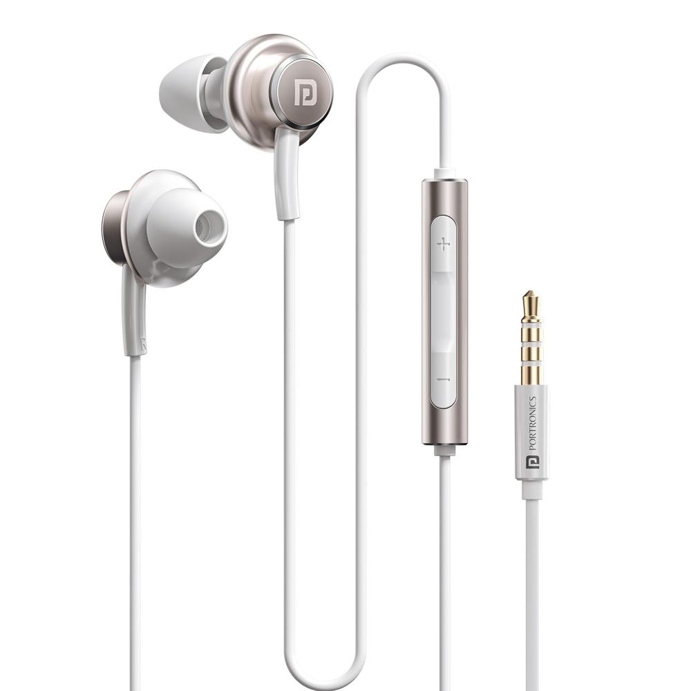 Portronics Conch Sigma A in Ear 3.5mm Aux Wired Earphones with in Line HD Mic & Magnetic