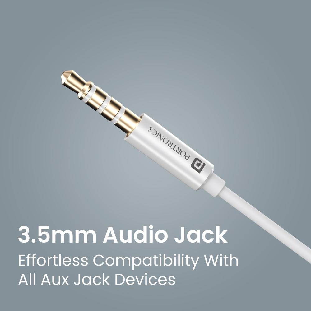 Portronics Conch Sigma A in Ear 3.5mm Aux Wired Earphones with in Line HD Mic & Magnetic