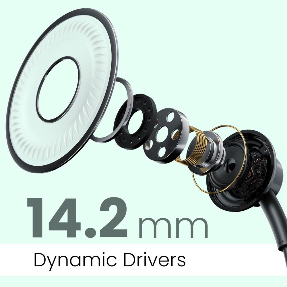 Portronics Conch Gamma C in Ear Type C Wired Earphones with in Line HD Mic & Magnetic Earbuds,