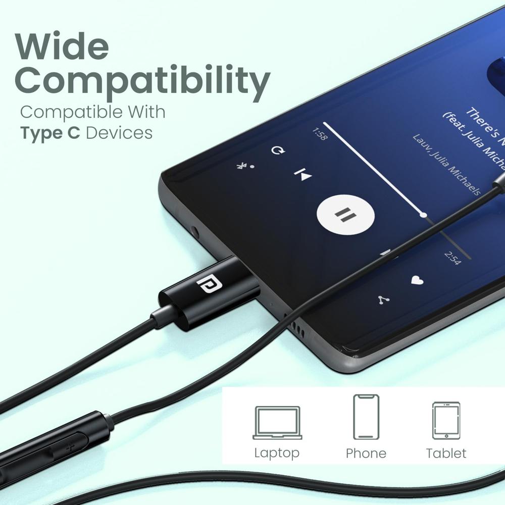 Portronics Conch Gamma C in Ear Type C Wired Earphones with in Line HD Mic & Magnetic Earbuds,