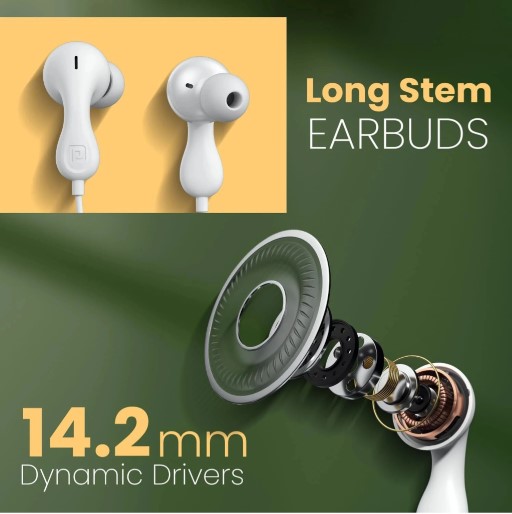 Portronics Conch Kappa in Ear Type C Wired Earphones with In Line HD Mic,Powerful Audio Wired Headset (White, In the Ear)