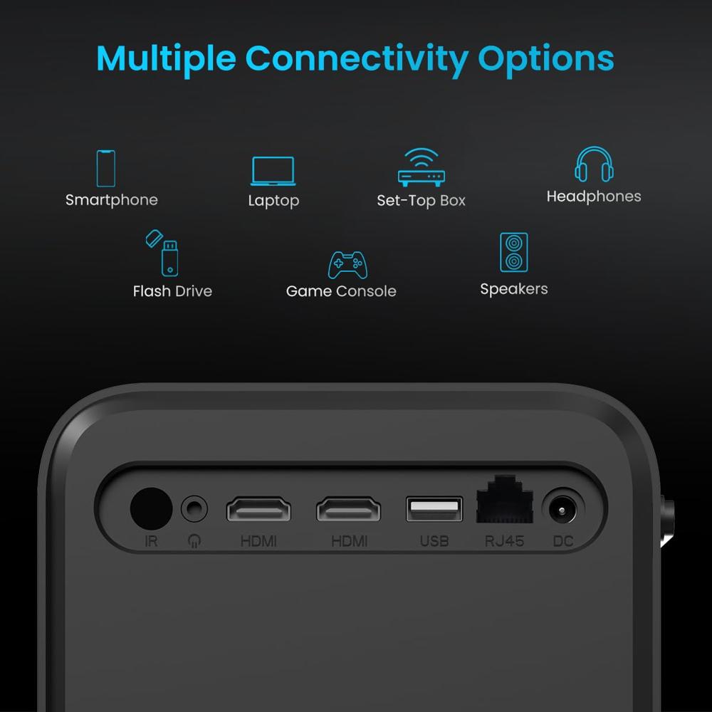 Portronics Beem 460 Smart LED Projector with 1080p Full HD, 4000 Lumens, Streaming Apps