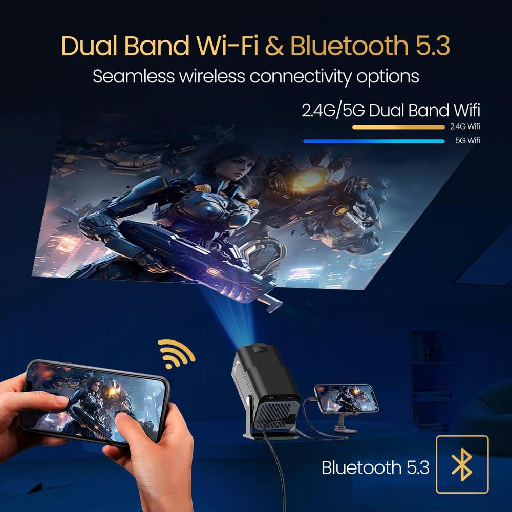 Portronics Beem 470 Smart LED Projector with 1080p Full HD Resolution, Rotatable Design,