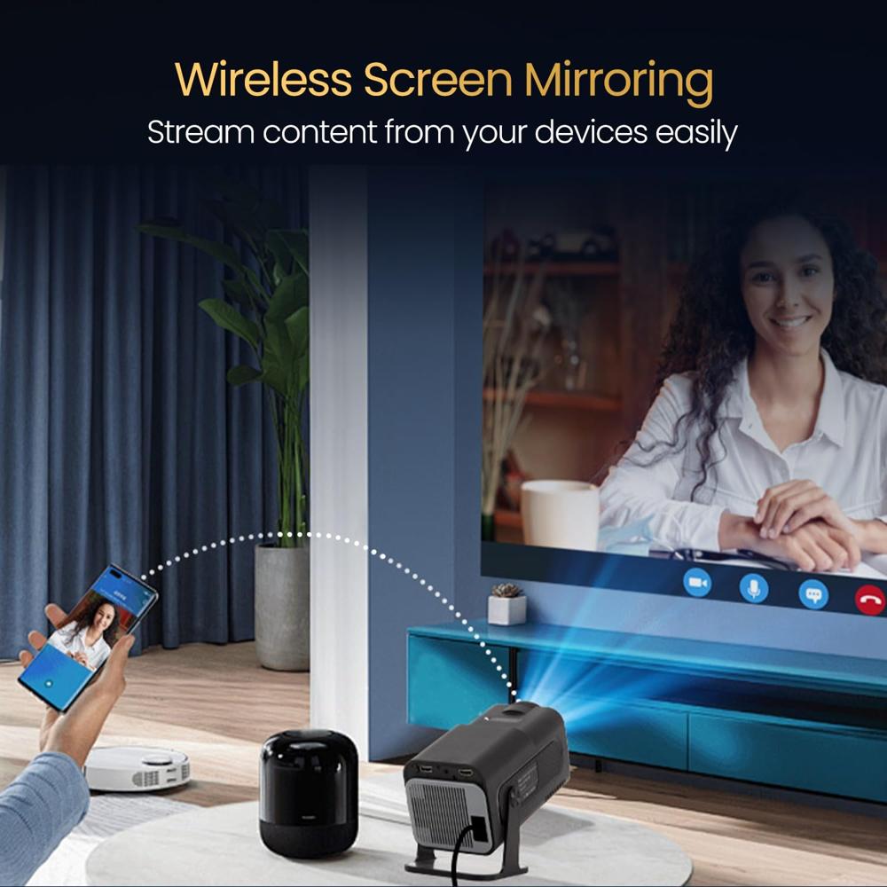 Portronics Beem 470 Smart LED Projector with 1080p Full HD Resolution, Rotatable Design,