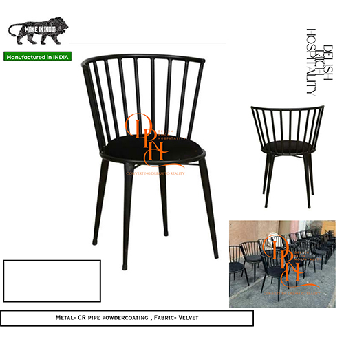 Metal Velvet Fabric Chair