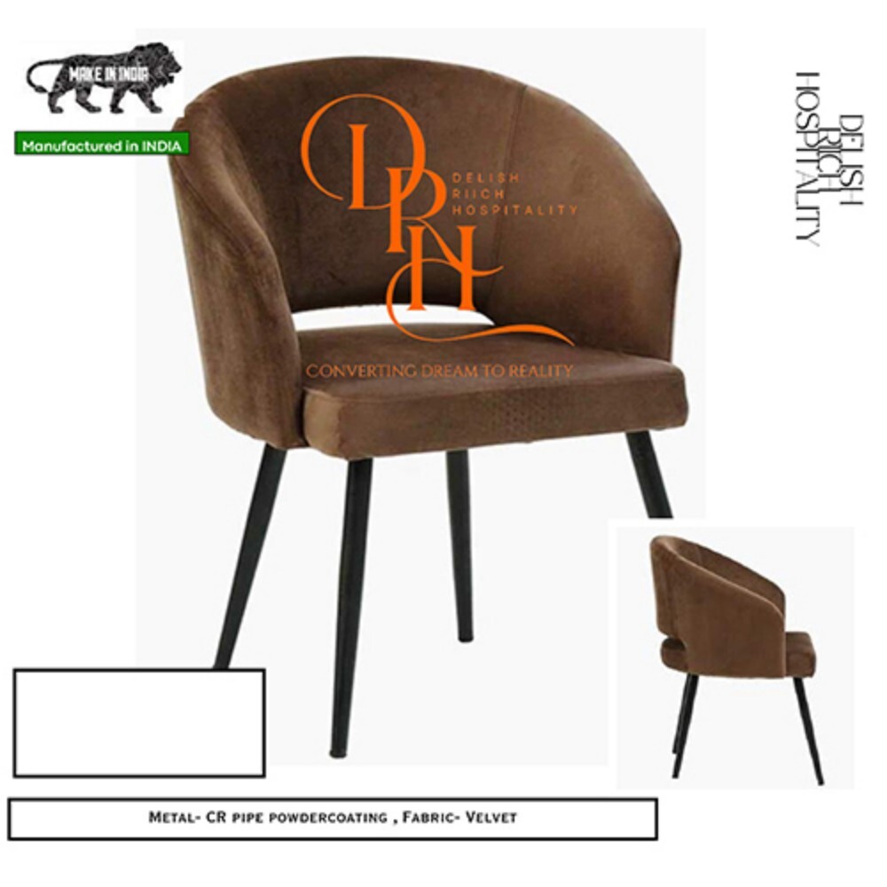 Valvet Fabric Chair - Color: Rich Burgundy (As Shown)