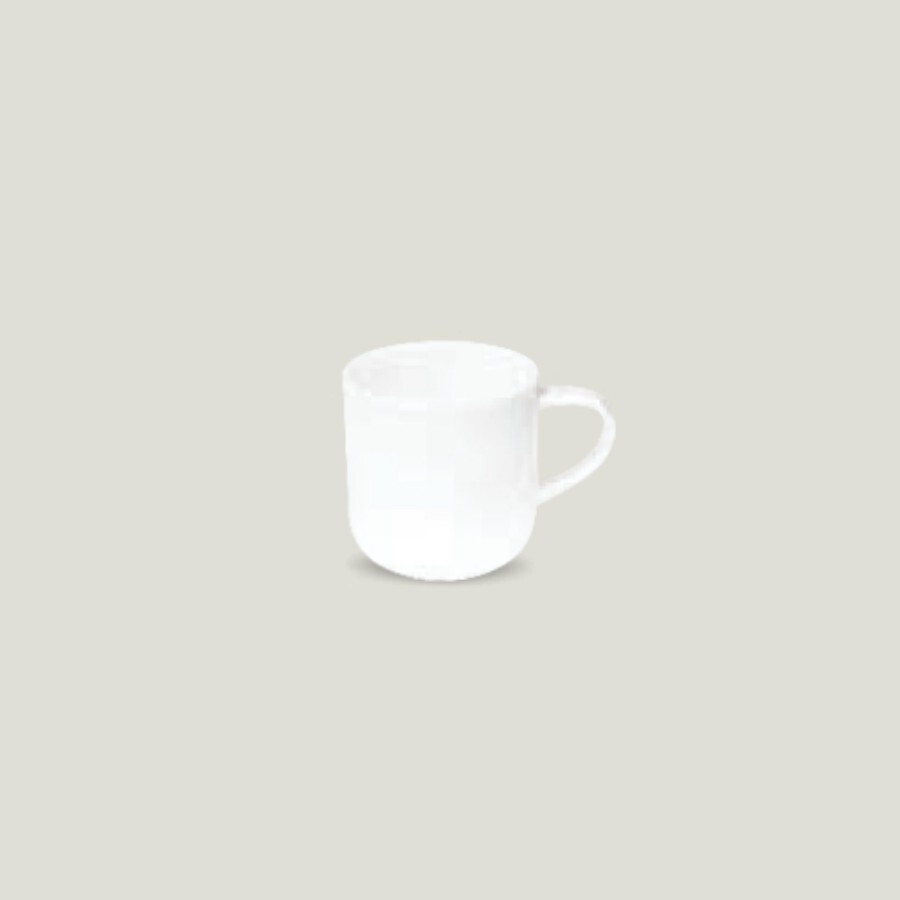 FG001731 Vivo Coffee Mug - Stoneware Ceramic, 300 ml, White with Black Print | Durable, Lightweight, High Gloss Finish, Microwave & Dishwasher Safe