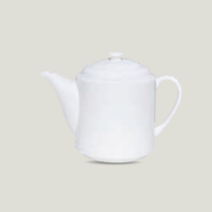 FG001742 Tea Pot With LID - Porcelain, 700 ml, White Multicolor Floral, Gold Accents | Durable, Drip-Free Spout, Dishwasher Safe