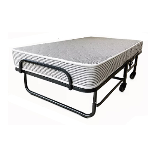 Stainless Steel Folding Single Bed - Color: Silver
