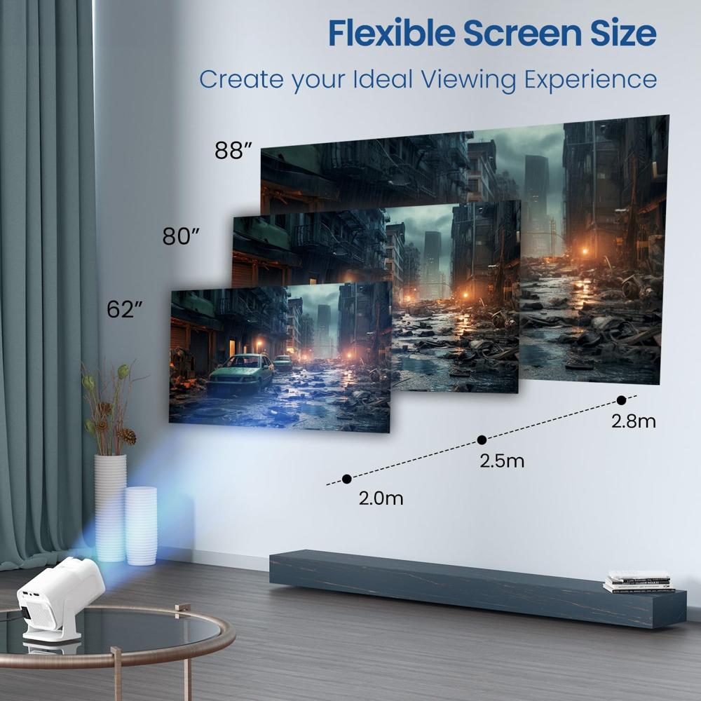 Portronics Beem 470 Mini Smart LED Projector,720p HD,2000 Lumens,Pre-Installed Streaming