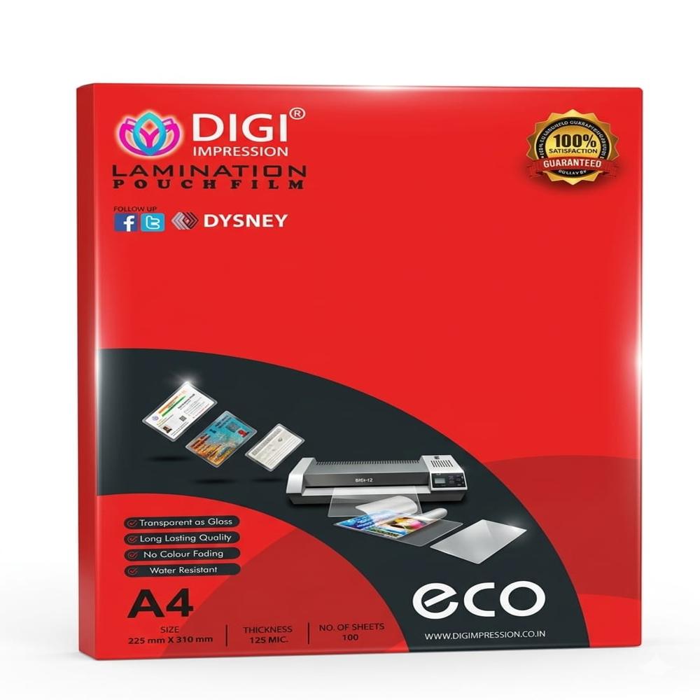 Digi Impression Lamination Pouch A4 (225mm 310mm) 125 Mic